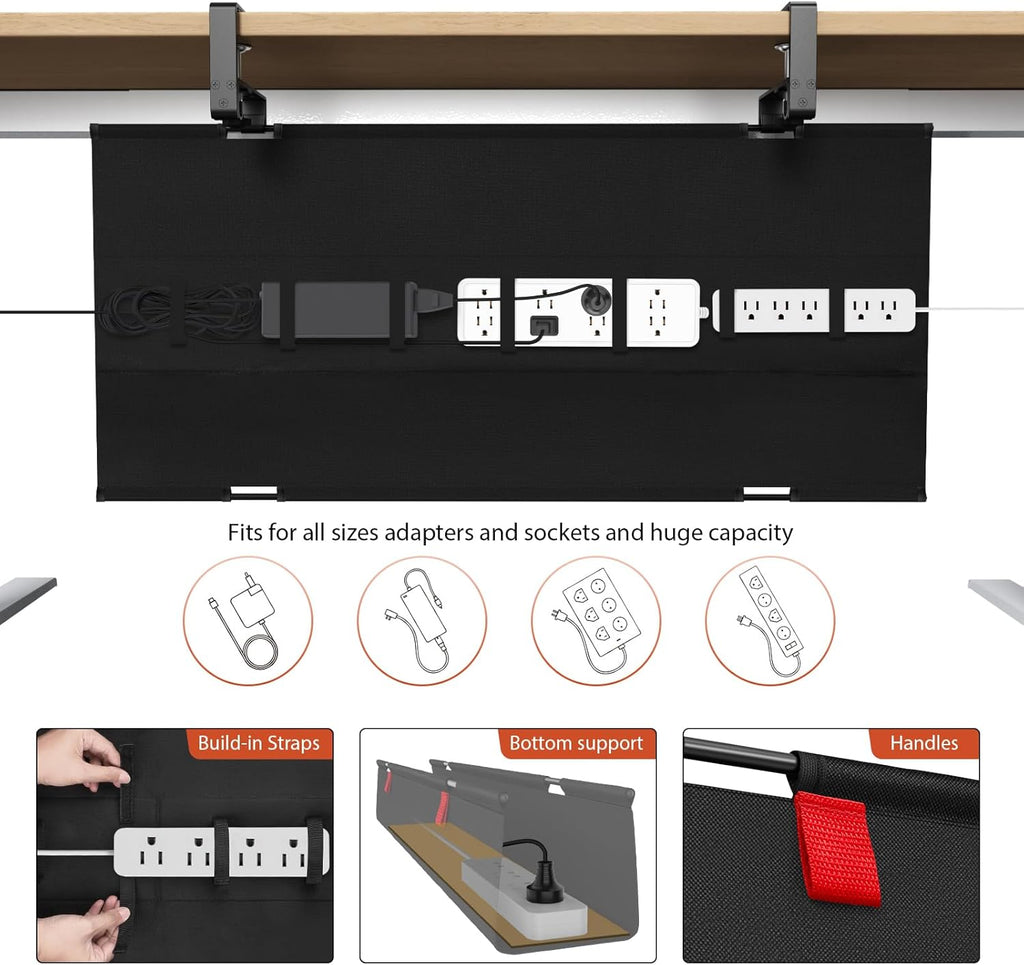 No Drill Under Desk Cable Tray