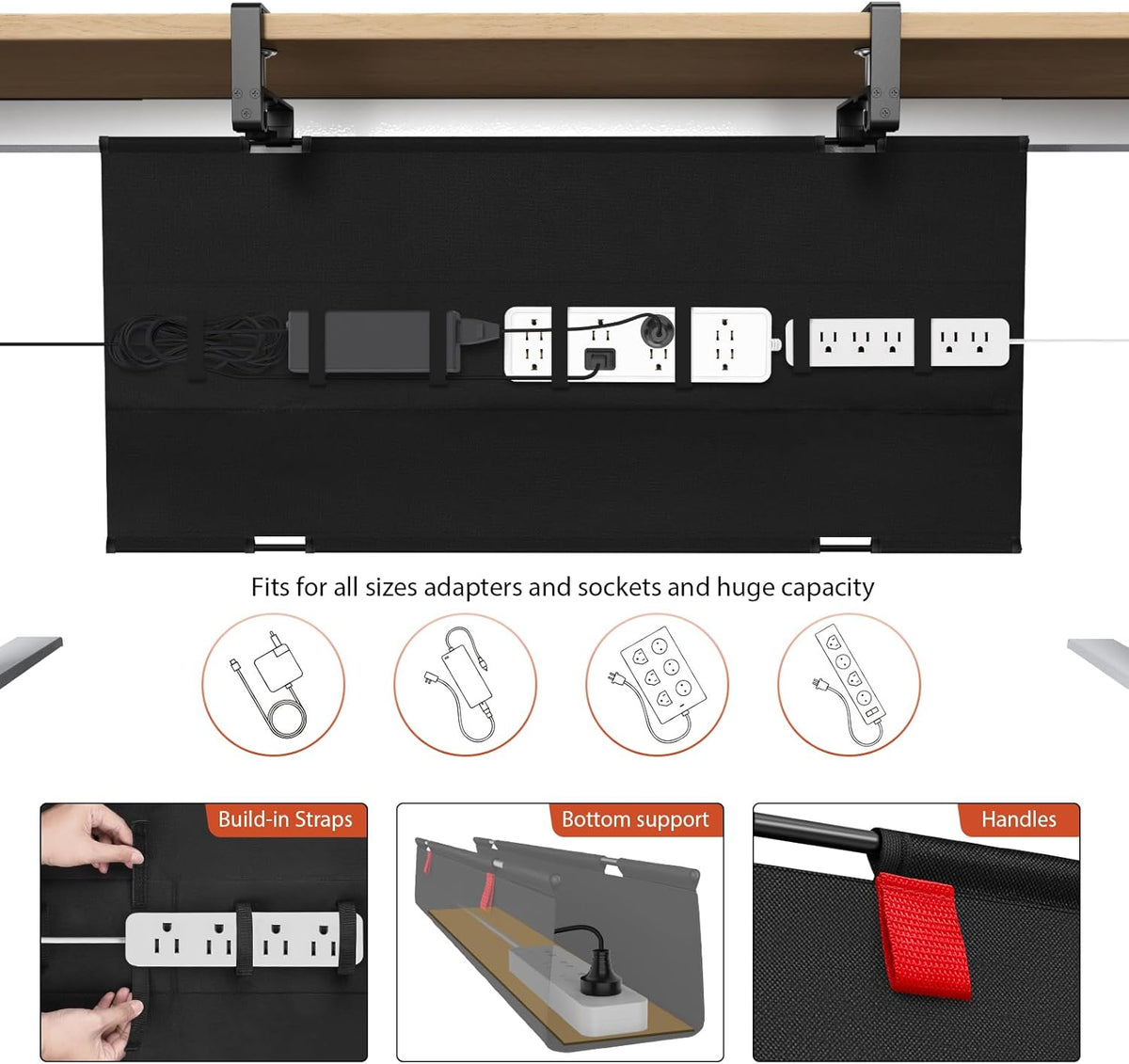 No Drill Under Desk Cable Tray